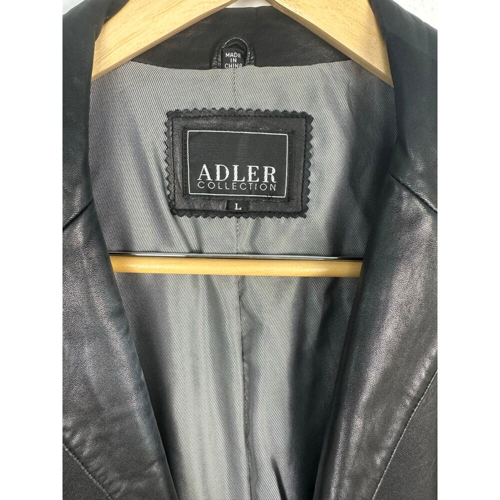 Adler vintage women's black genuine lambskin leather coat Super soft L - Picture 2 of 8